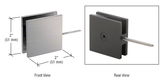 CRL SGC186BN Brushed Nickel Movable Square Wall Mount Transom Clamp