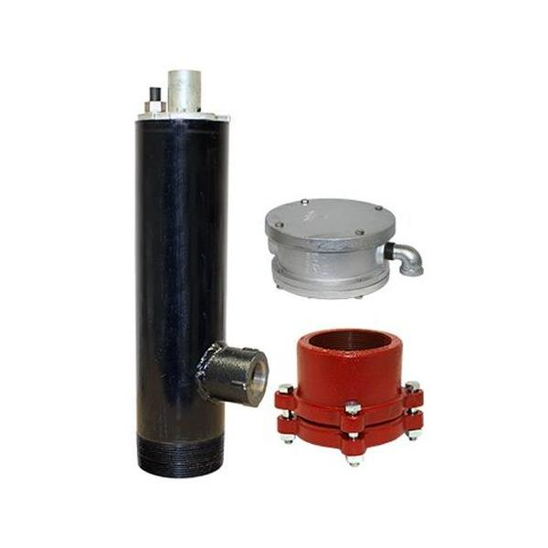 Merrill SP403WCCC40 4′ Pitless w/ APC 4″ Pitless Connector and WC Series Watertight Cap, 3′ Bury Depth, 1-1/4″ Drop Pipe & Discharge