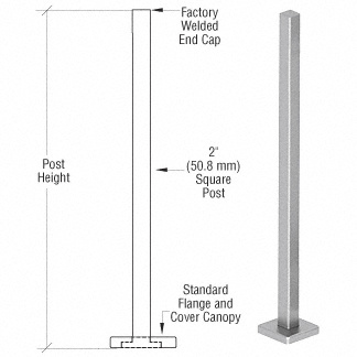 CRL SPR36BBS Brushed Stainless 36″ Square Blank Post Railing Kit
