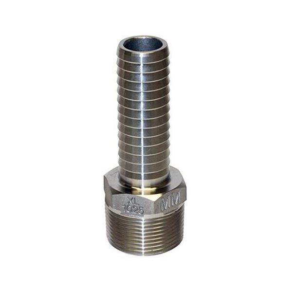 Merrill SSMA1025XL 1″ x 1-1/4″ Male Iron Pipe (MIP) Stainless Steel Extra Long Male Adapter