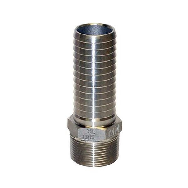 Merrill SSMA125XL 1-1/4″ x 1-1/4″ Male Iron Pipe (MIP) Stainless Steel Extra Long Male Adapter