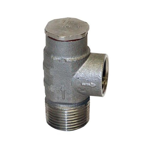 Merrill SSPRV75 3/4″ Male Iron Pipe (MIP) x 1/2″ Female Iron Pipe (FIP) Stainless Steel Pressure Relief Valve, Set at 75 PSI