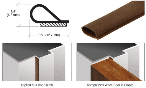 CRL SW250BRC Brown Self-Adhesive Weatherstrip – 100 ft Roll
