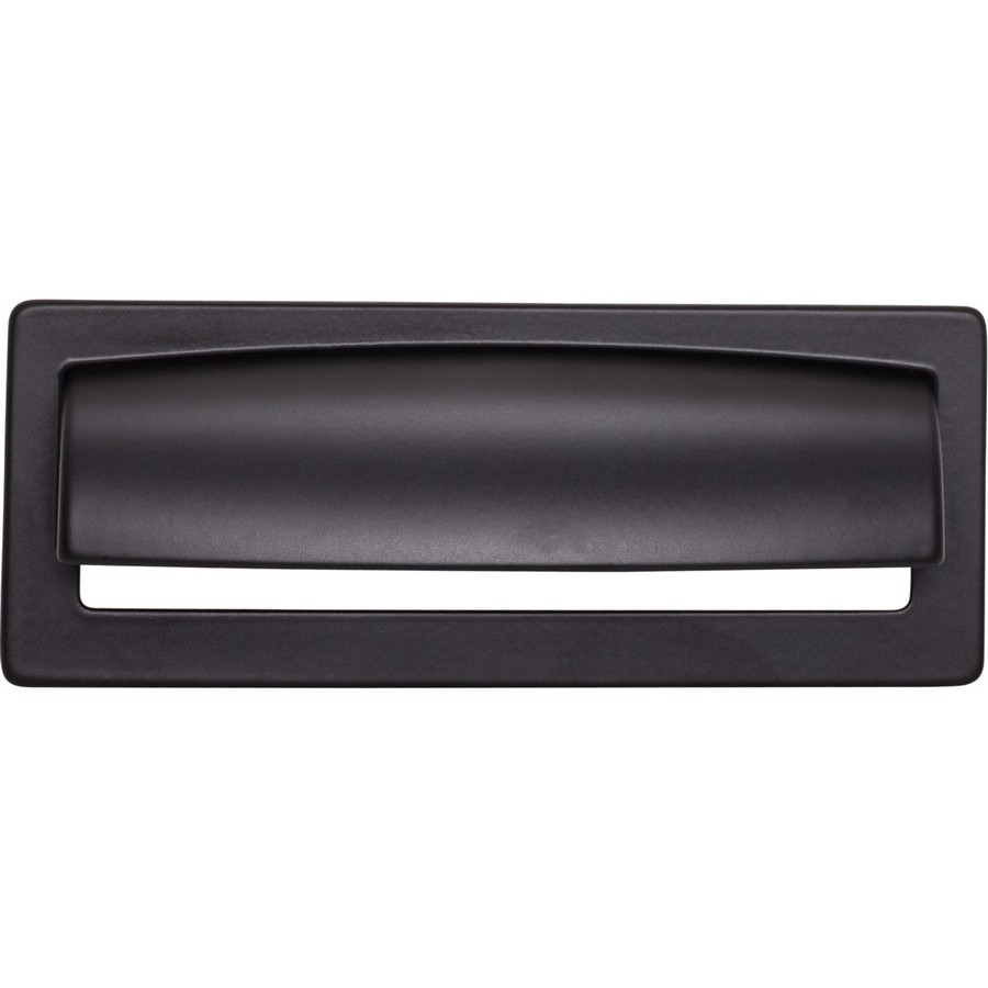 Lynwood Hollin Cup Pull 3-3/4″ Center to Center Flat Black Top Knobs TK937BLK