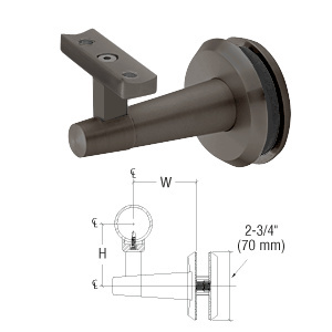 CRL WBNSCDU Blumcraft Pacific Series Dark Bronze Glass Mounted Handrail Bracket