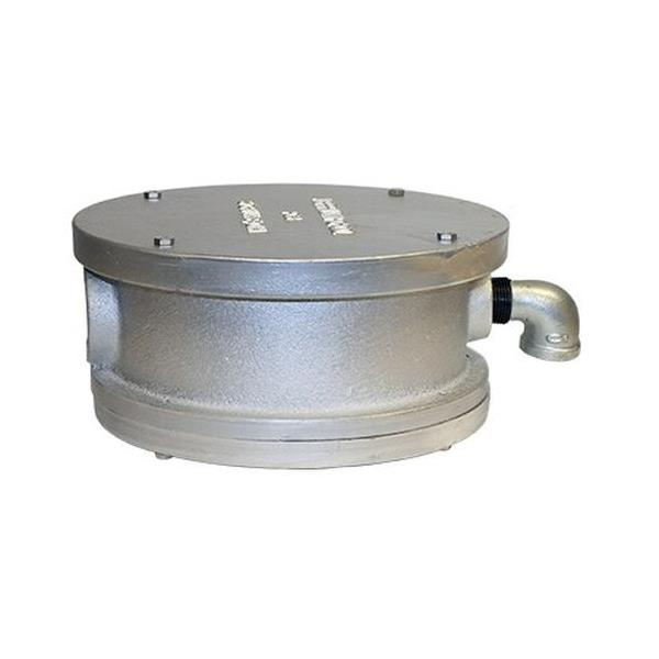 Merrill WC800 WC Series 8″ Internal Diameter x 8-5/8″ Outer Diameter Sanitary Watertight Cap w/ 1-1/4″ Conduit Tap, 1″ Vent