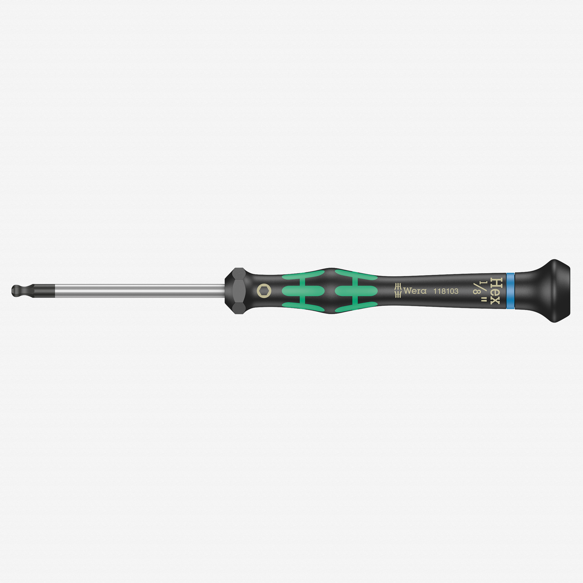 Wera 118103 1/8″ x 60mm Kraftform Micro Ball End Hex Precision Screwdriver