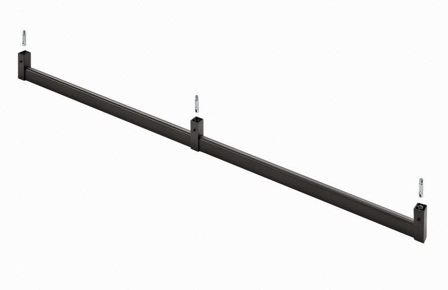 Aluminum Clothes Hanger Rail Only 59-1/16″ L Metal Grey-Brown Salice YE80DAHA0233B
