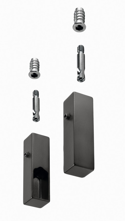 Die-Cast End Supports For Hanger Rail-Under Shelf Application Metal Grey-Brown Pair Salice YE80DAHA1233B