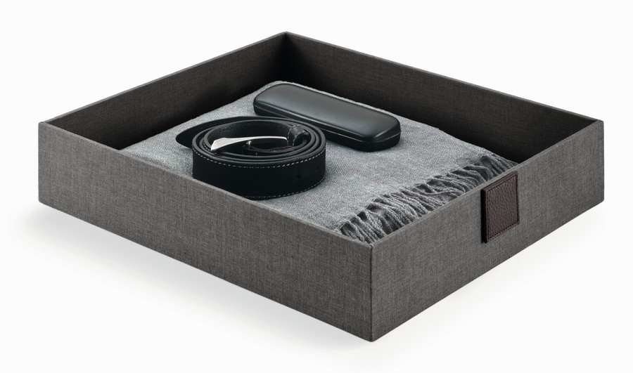 Closet Storage Box 18-5/16″ L X 15-3/8″ W X 4-15/16″ H Tasmania Grey Fabric Bulk-3 Salice YE80DFFA02C1B