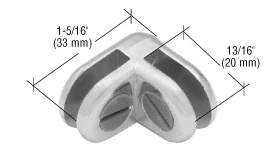 CRL ZLC2CH Chrome 90 Two-Way Display Connector