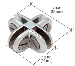 CRL ZLC4CH Chrome 90 Four-Way Display Connector