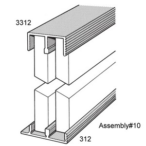 #10 By-Pass Aluminum Door Track Kit for 1/2″ Doors 6′ Epco 10-A-6