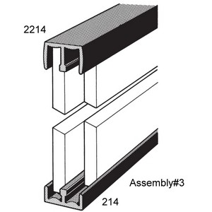 #3 Plastic Track set for 1/4″ By-Passing Wood/Glass Doors White 5′ Epco 3-WH-5