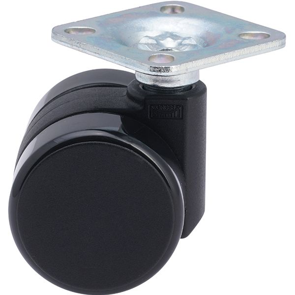Gross Stabil DK230-3X1B 37mm Twin Hard Caster with Plate