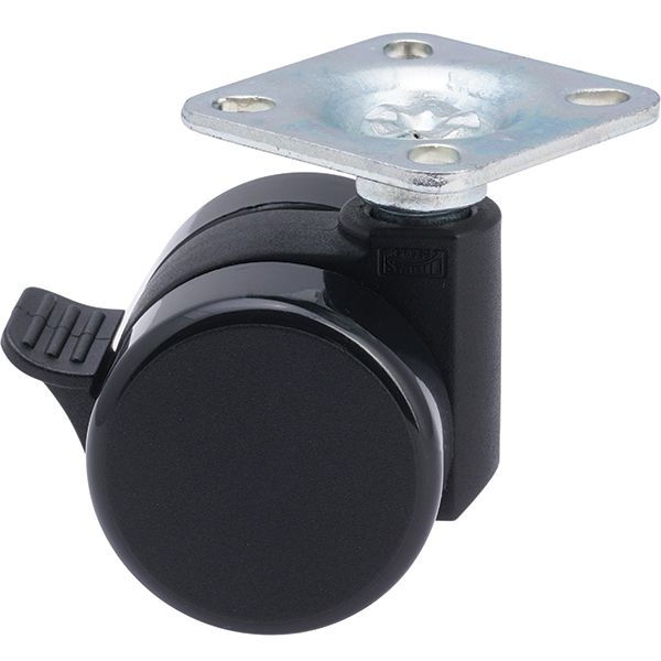 Gross Stabil DKF230-3X1B 37mm Twin Hard Caster Brake with Plate