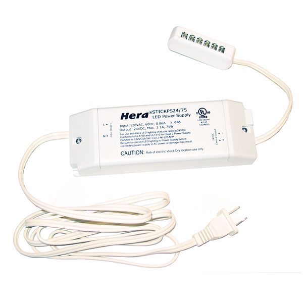 Hera Lighting PS24V/75/Y 75W 24V LED Power Supply, 12-Port