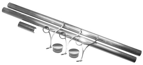 Lavi 00-FR1008/2 Brass Foot Rail Kit, 2″ Tube, 8ft