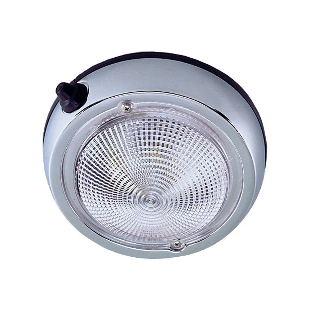 Perko Surface Mount Dome Light – 3 3/4″ O.D. (3″ Lens) – Chrome Plated