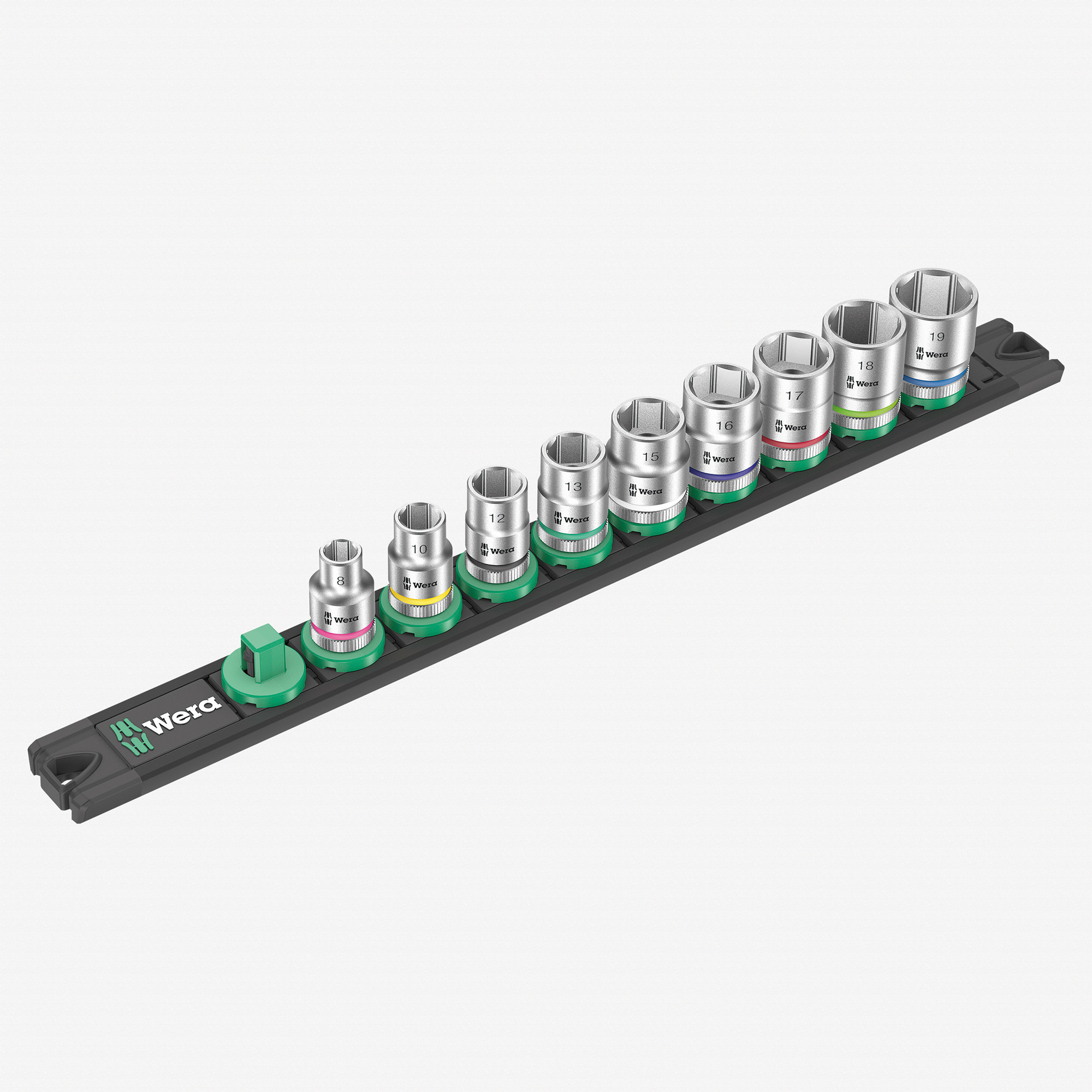 Wera 005430 Metric 3/8″ Drive Zyklop Socket Set with Magnetic Holder, 9 Pieces