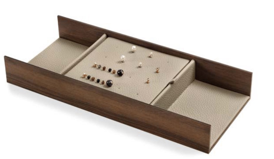 HPL Drawer Insert with Earring-Holder 14-3/16″ L Walnut/Toffee White Imitation Leather Bulk-4 Salice YE80CXNA05G6B